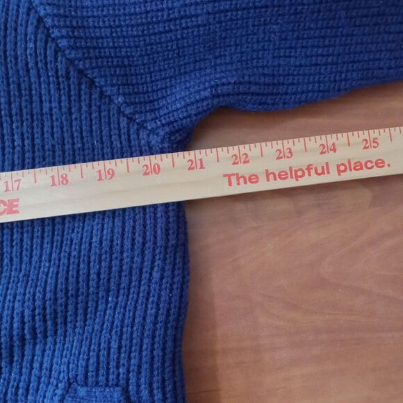 Montgomery Ward sweater coat women's size medium blue tan lined - Picture 7 of 12